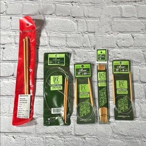 Lot of 5 Bamboo Knitting Needles Clover and Plymouth Yarn Company